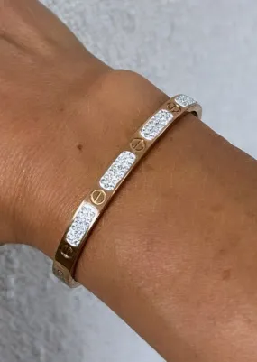 Cindy Rose Gold Diamond Pave Bracelet