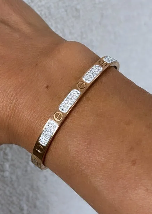 Cindy Rose Gold Diamond Pave Bracelet