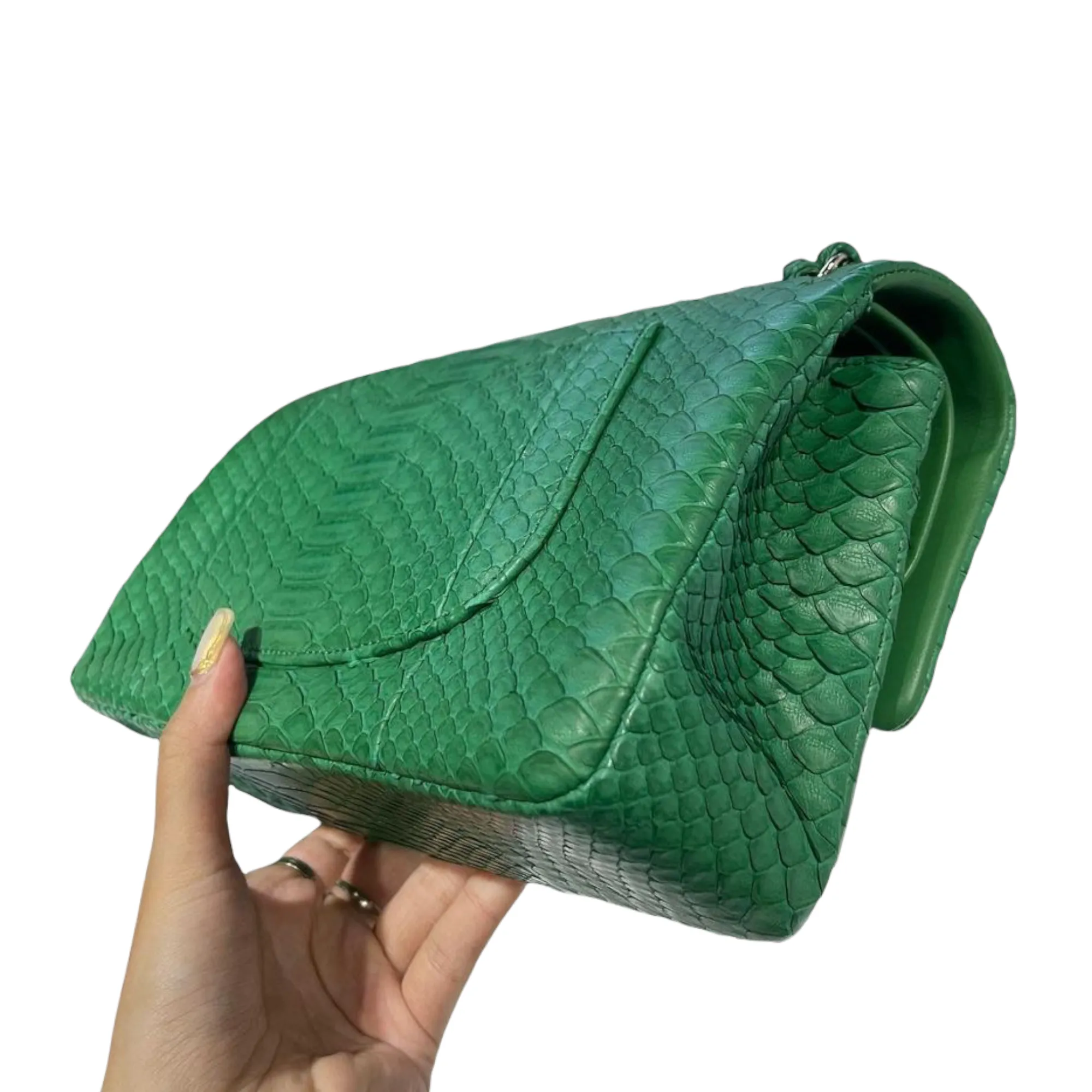 Classic Flap Medium Python Green LGHW