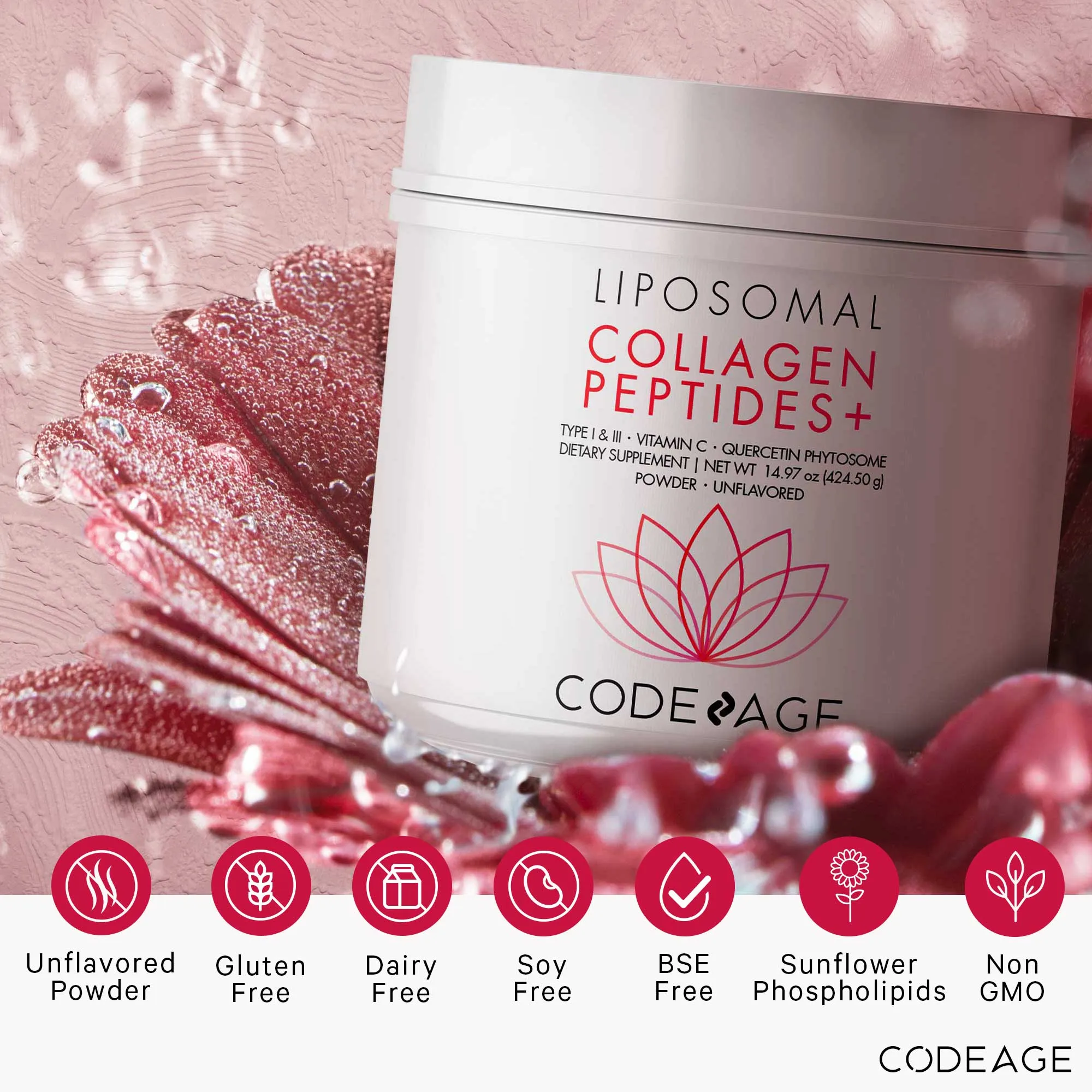 Codeage Collagen Peptides Powder   Vitamin C