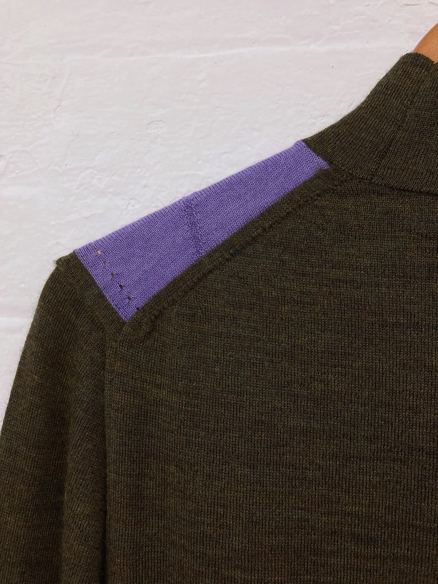 Comme des Garcons Homme Plus AW2009 purple brown wool fake layered turtleneck S