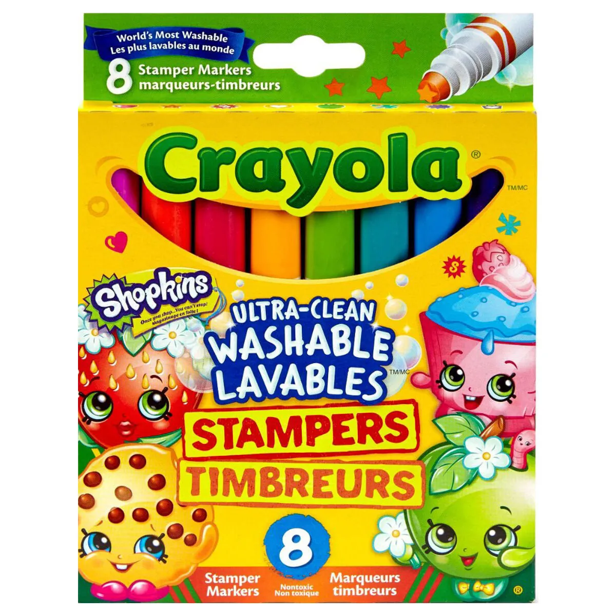 Crayola 8 Shopkins Ultra-Clean Washable Coloured Stampers