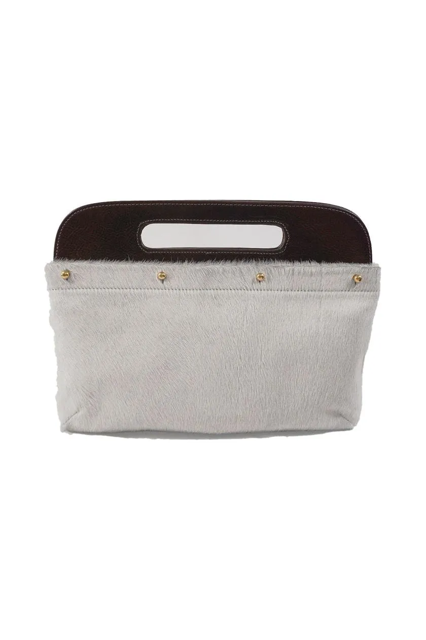 Cream Hair on Hide Clutch Cover