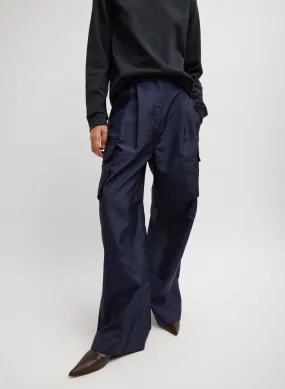 Crispy Nylon Stella Pleated Cargo Pant