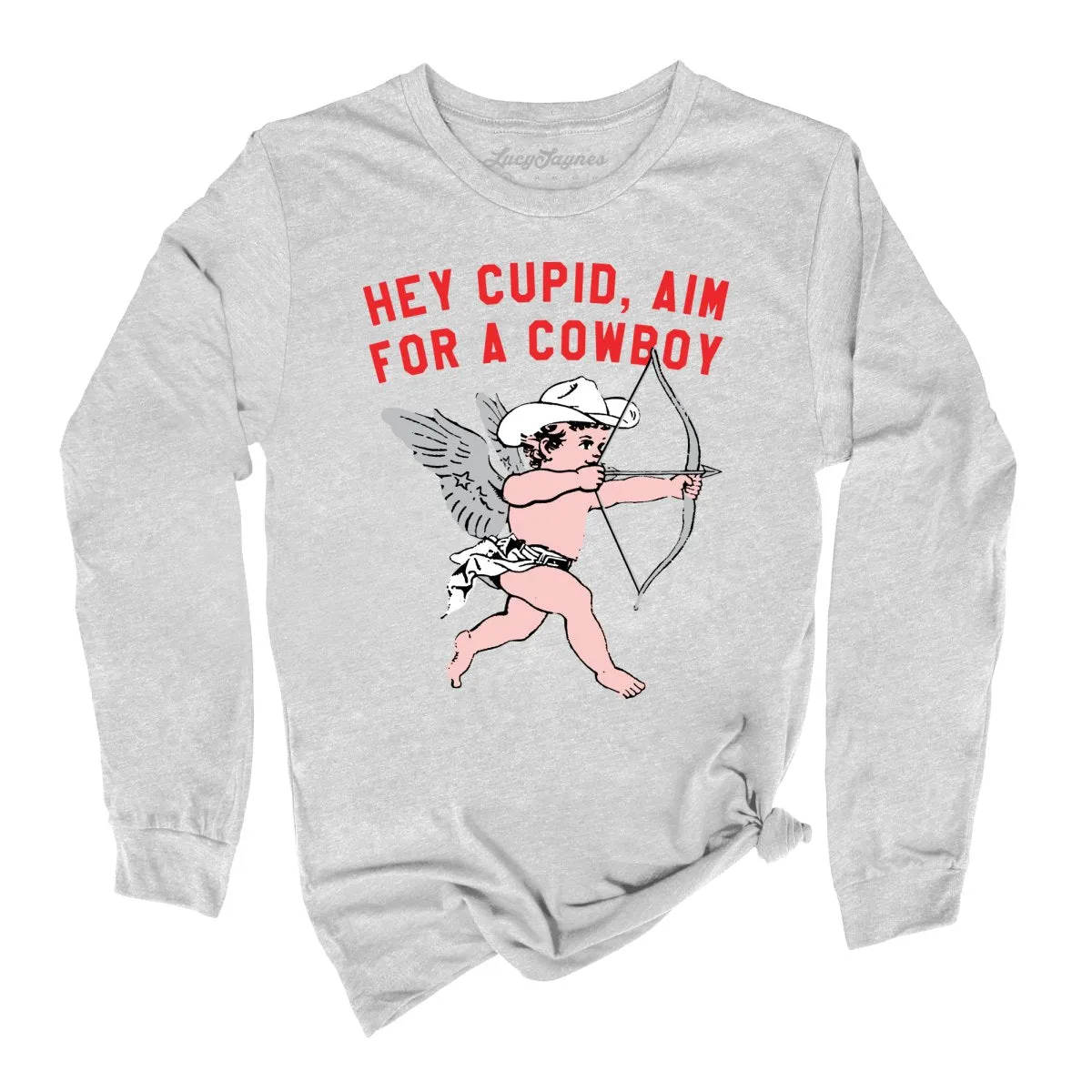 Cupid Aim For A Cowboy Long Sleeve Tee