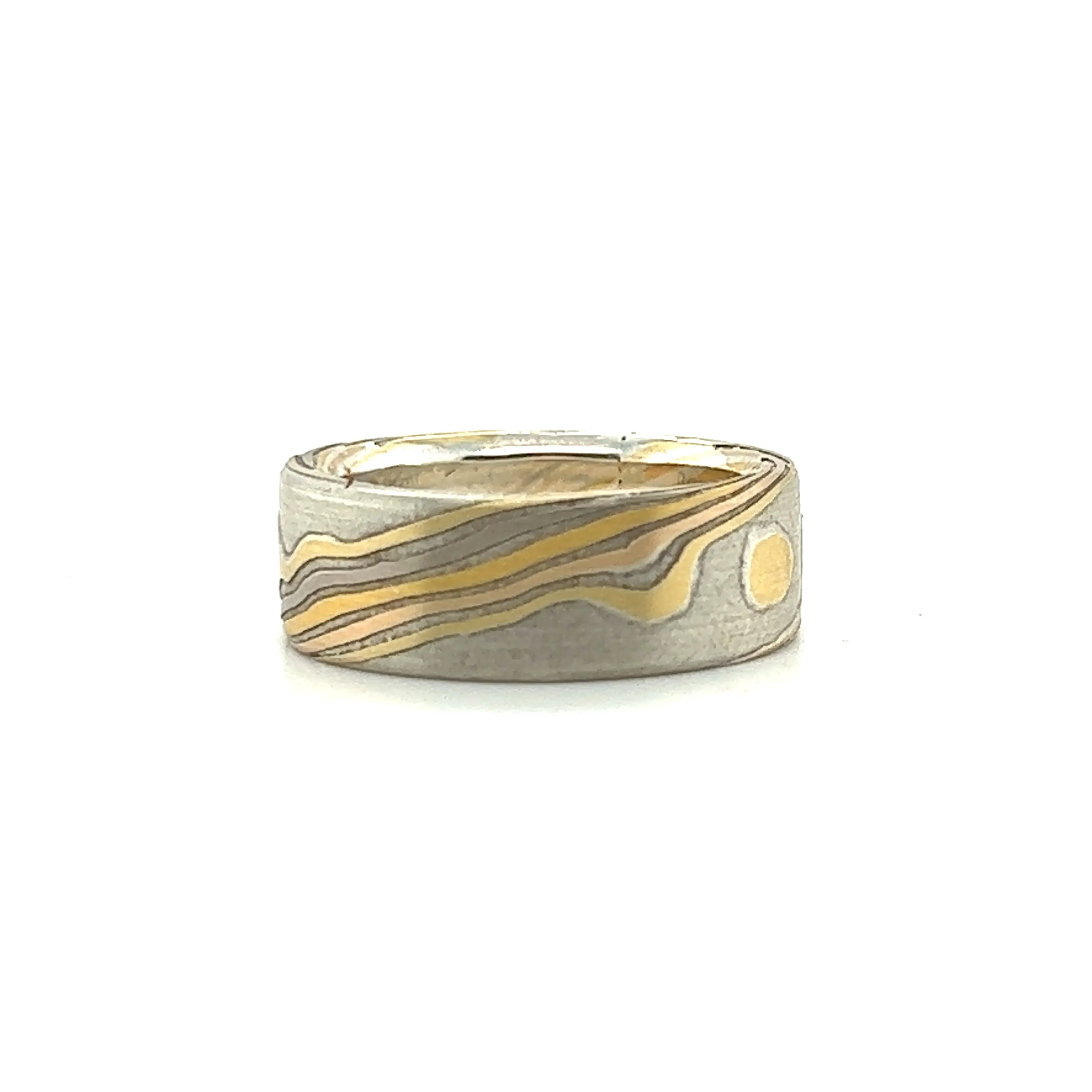 Custom Mokume Gane Gold & Silver Band