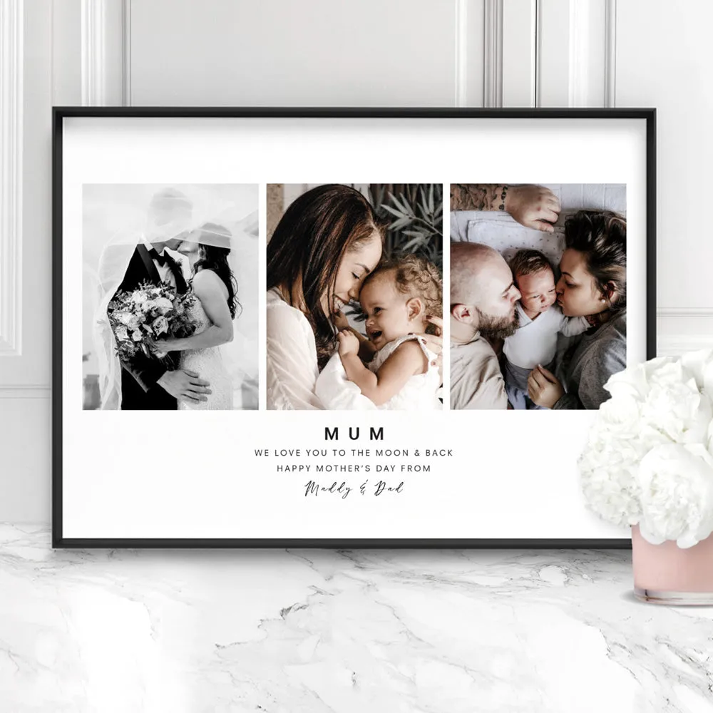 Custom Mum Trio Collage in Landscape - Art Print