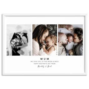 Custom Mum Trio Collage in Landscape - Art Print