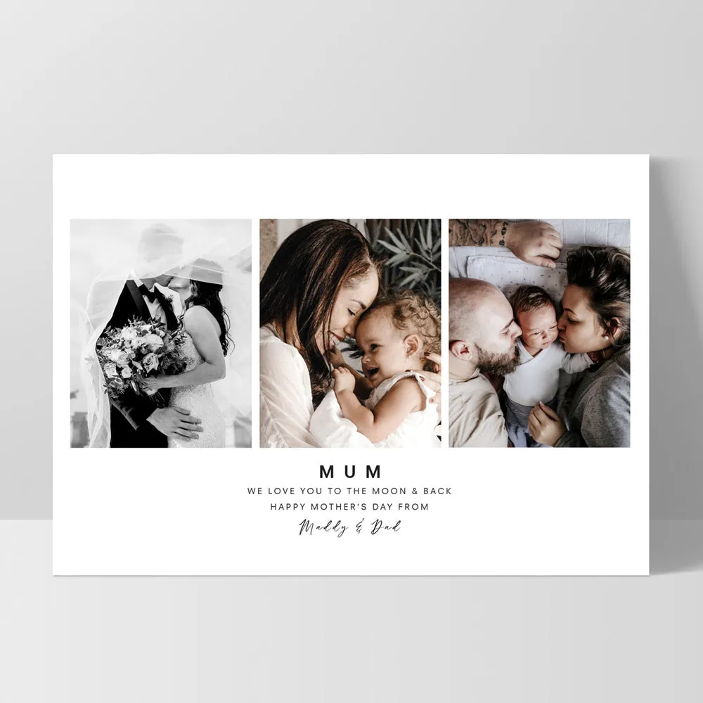 Custom Mum Trio Collage in Landscape - Art Print