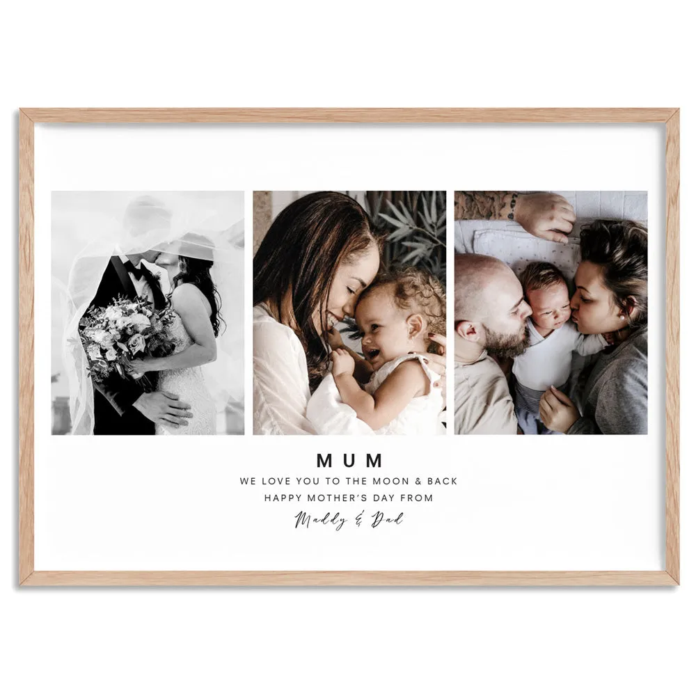 Custom Mum Trio Collage in Landscape - Art Print