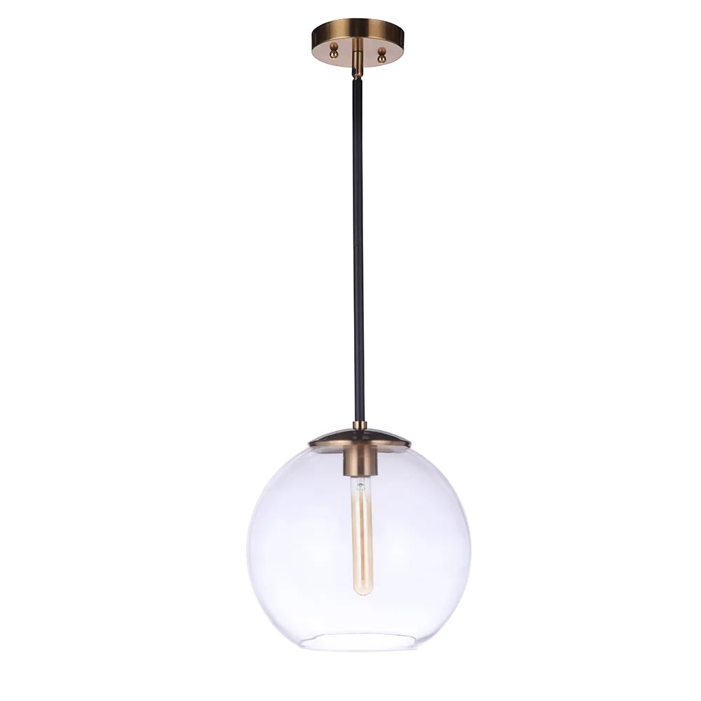 Dolby 1 Light Pendant - Brass and Black