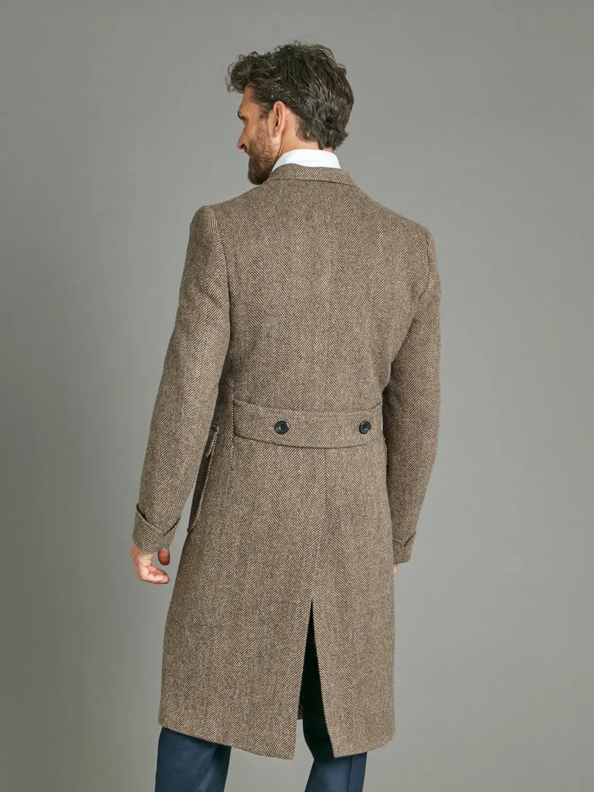 Double Breasted Overcoat - Herringbone