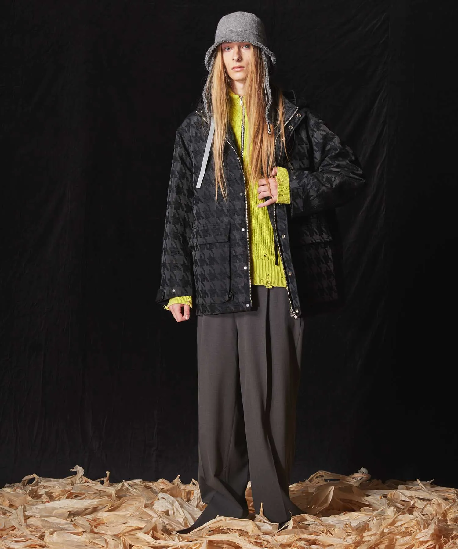 Double-Cloth One-Tuck Wide Pants