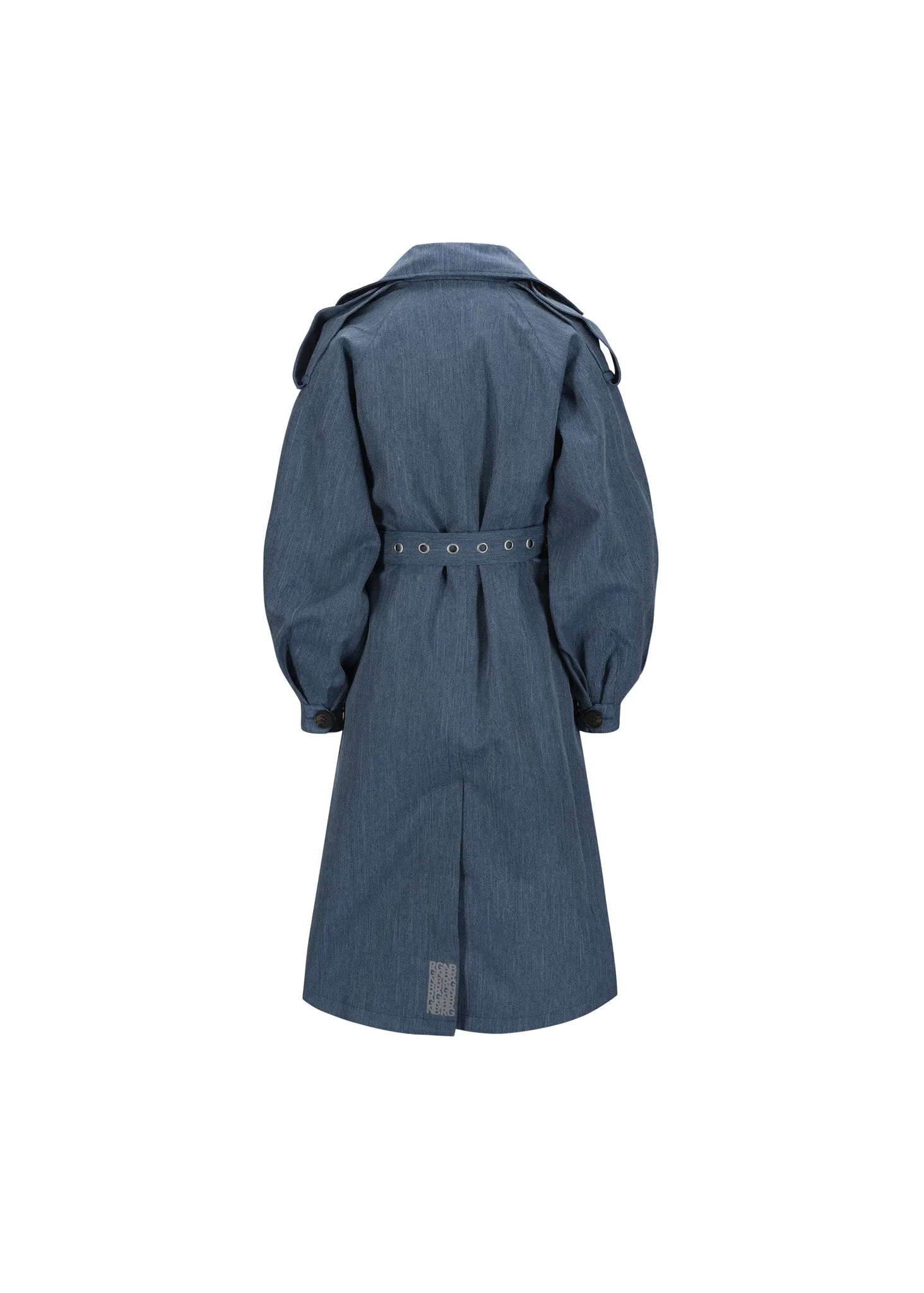 Duskregn Maxi Trench Coat - Denim Blue