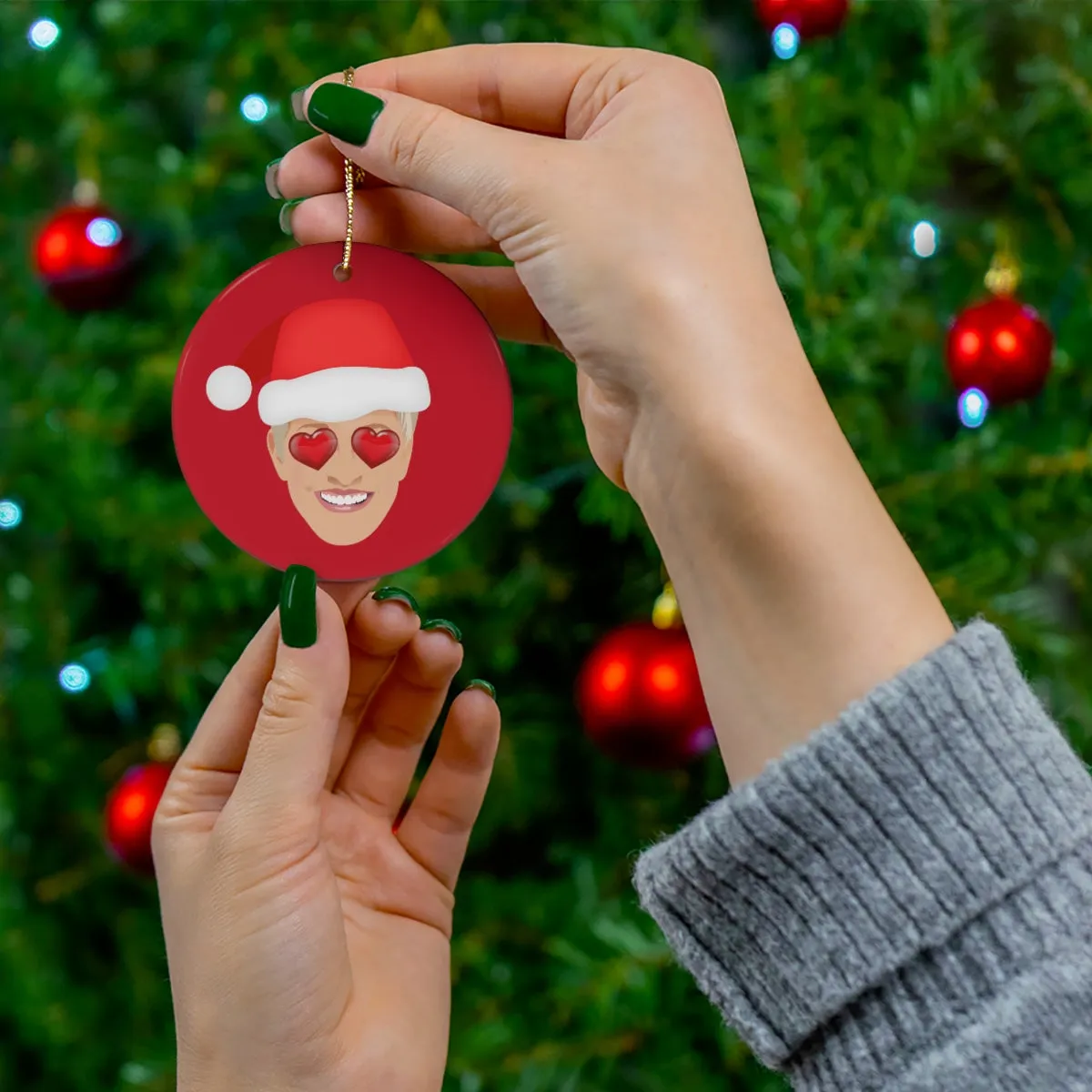 Ellen Emoji Holiday Ornament