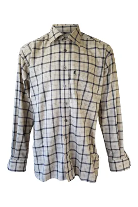 ETERNA EXCELLENT Cream and Black Checked Shirt (41/16)