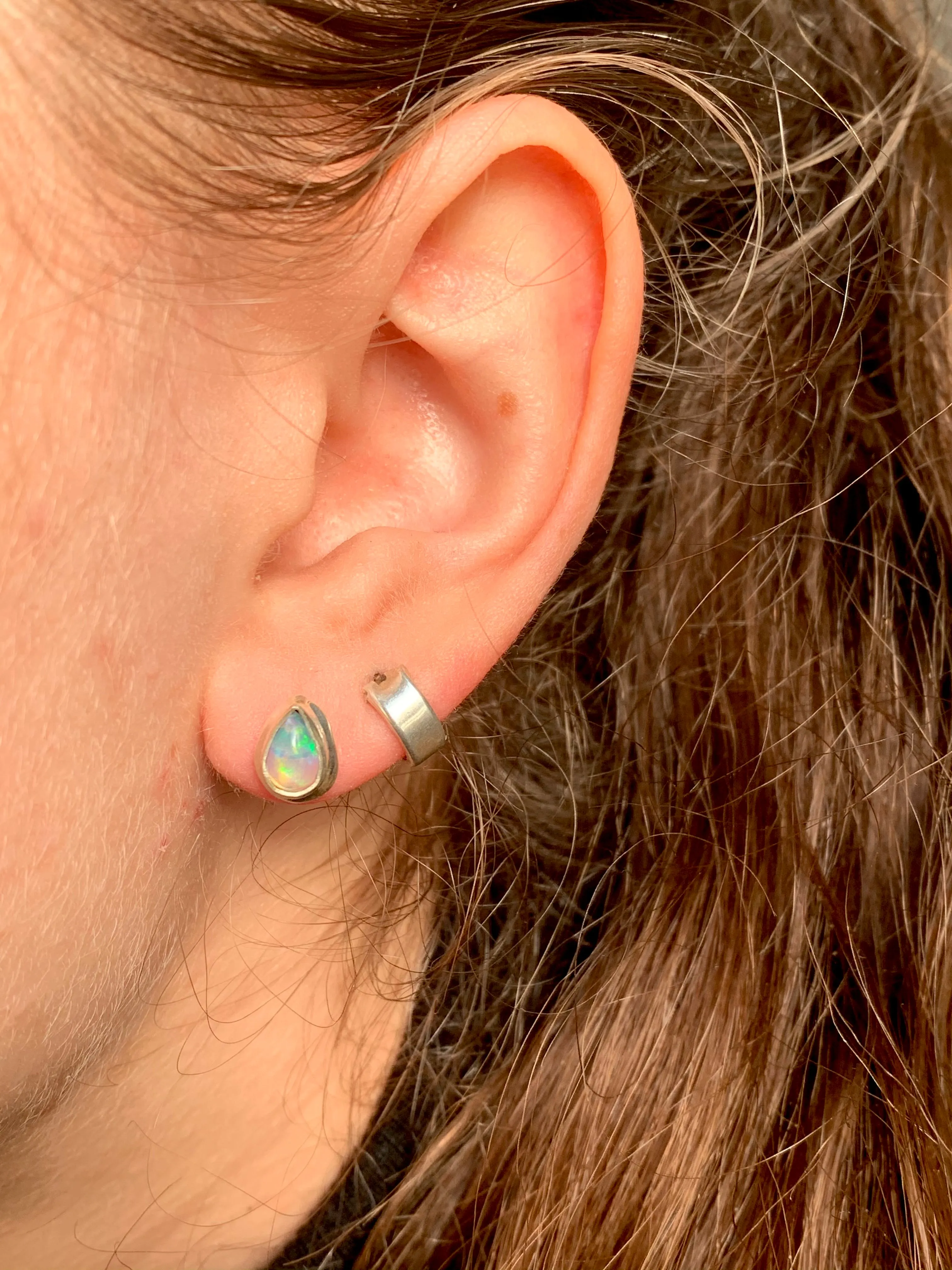 Ethiopian Opal Ari Studs - Teardrop