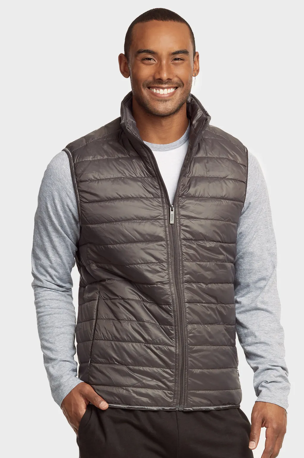 ET|TU MEN'S LIGHTWEIGHT PUFFER VEST (MPV200E_GREY)