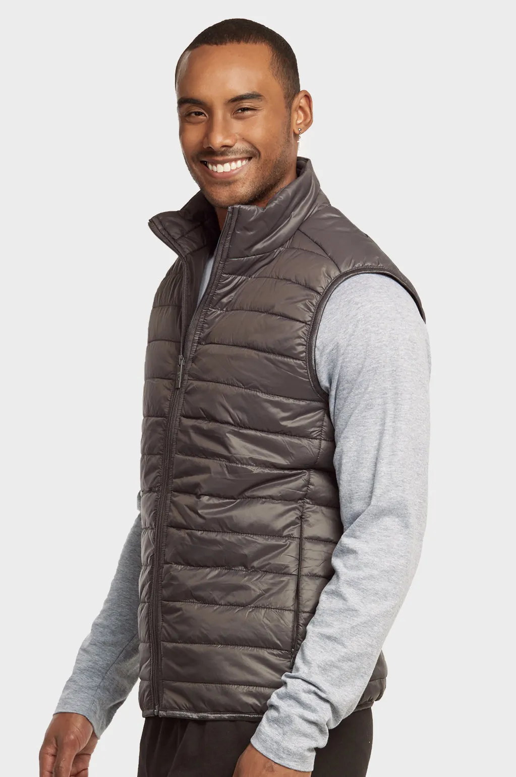 ET|TU MEN'S LIGHTWEIGHT PUFFER VEST (MPV200E_GREY)