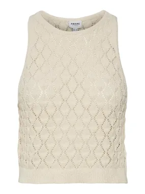 Evelyn Crochet Top - Beige