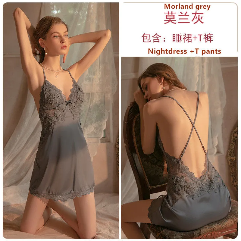 Fashion Satin Lace Women's Pajama Set 1170