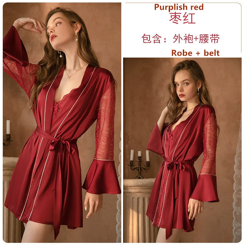 Fashion Satin Lace Women's Pajama Set 1170