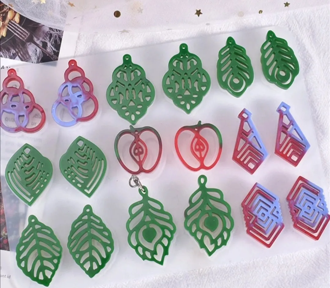 Feather patterned Earring molds for Resin Crafts -Silicone Moulds