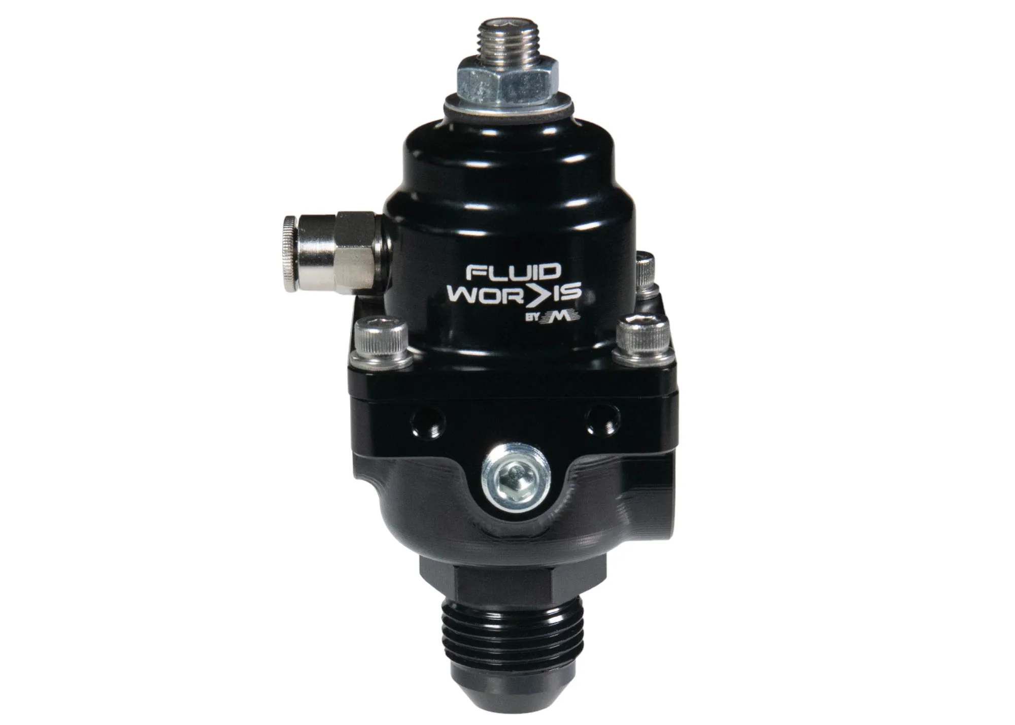 Fluidworks 3-6 gpm Fuel Pressure Regulator 35-70 psi 90 Degree Fittings