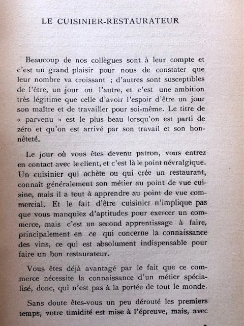 (French - Paris) Bodet, R. Toques Blanches et Habits Noirs: L’Hotel et le Restaurant Autrefois et Aujourh’hui.