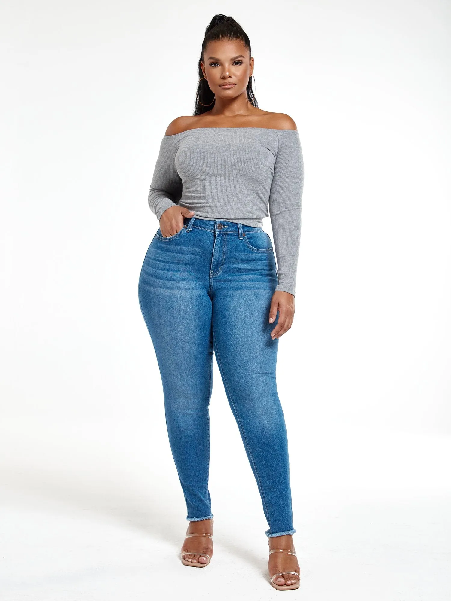 FTF Essentials - Off The Shoulder Rib Knit Top