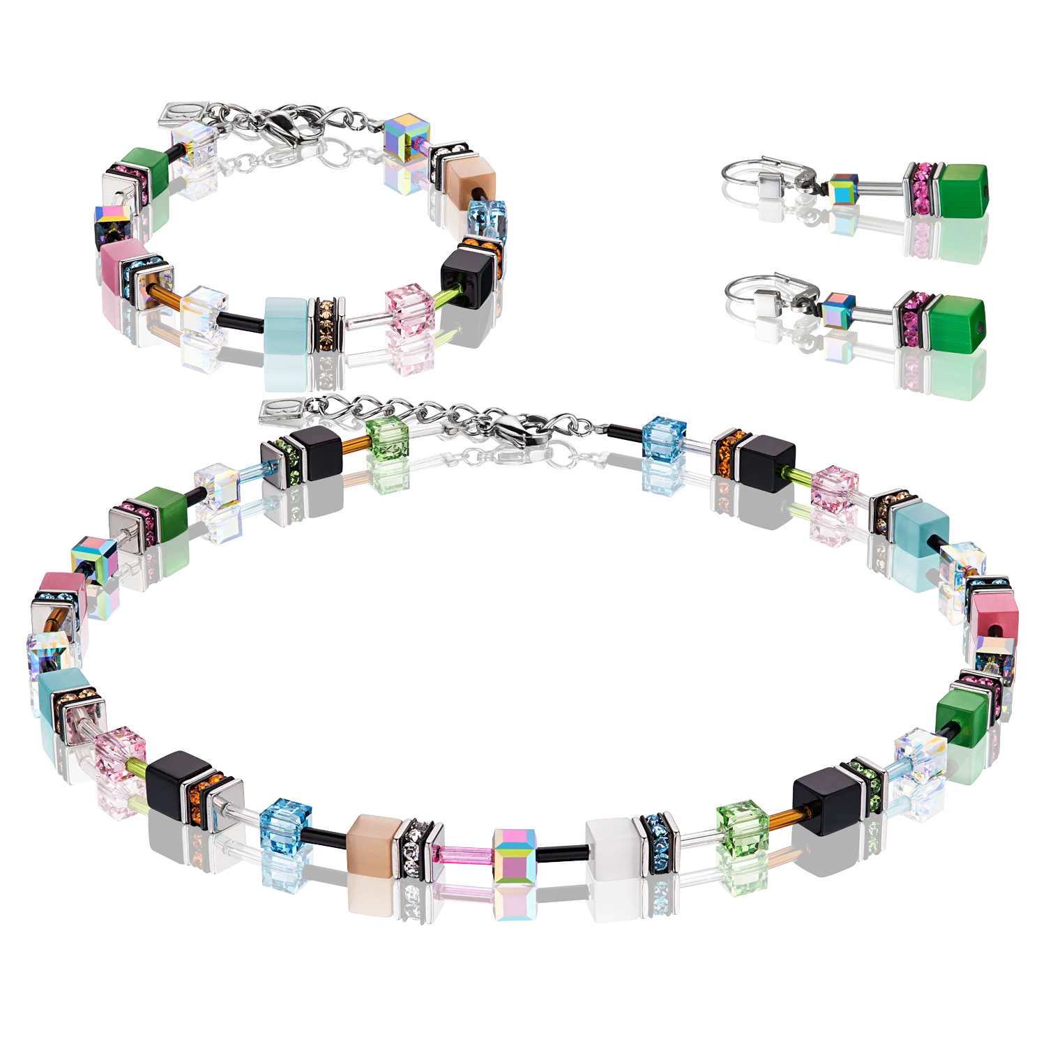 GeoCUBE® collier multicolour spring pastel