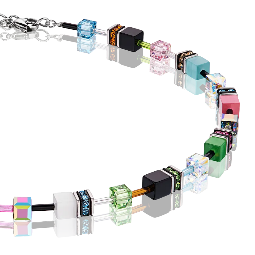 GeoCUBE® collier multicolour spring pastel