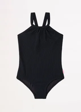 Girls Essential Crossback One Piece - Black