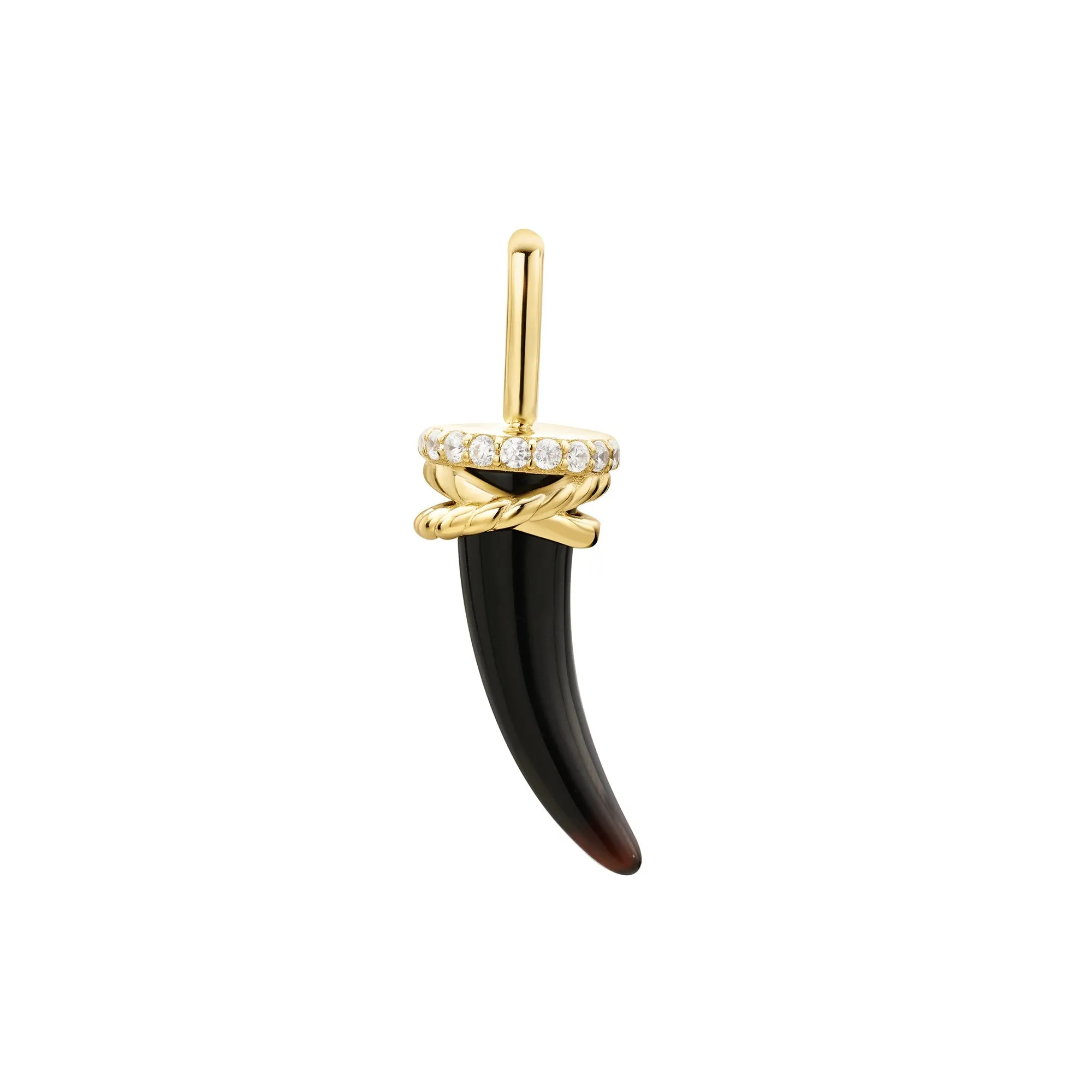 Gold Agate Horn Charm