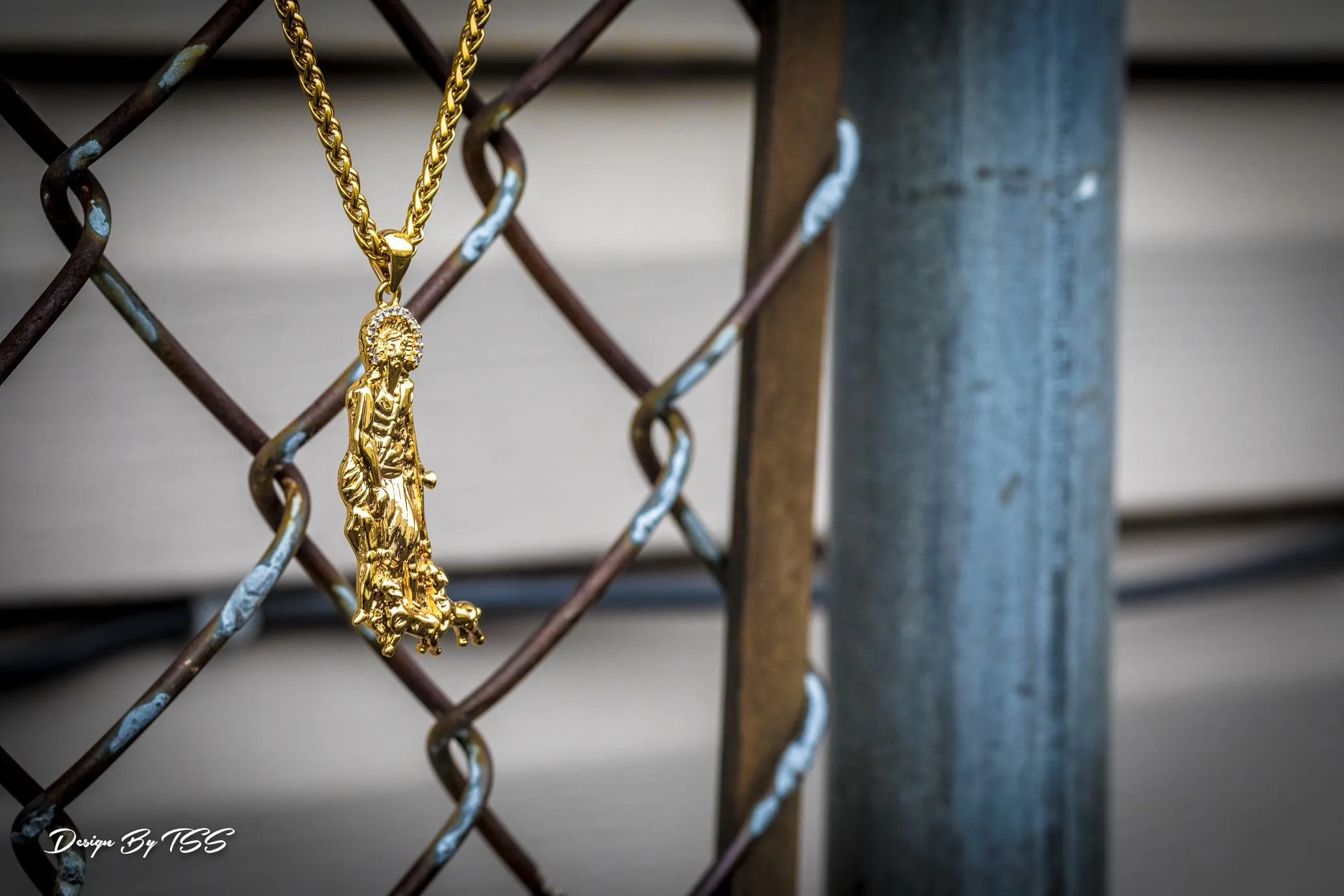 Golden Gilt St. Lazarus Necklace