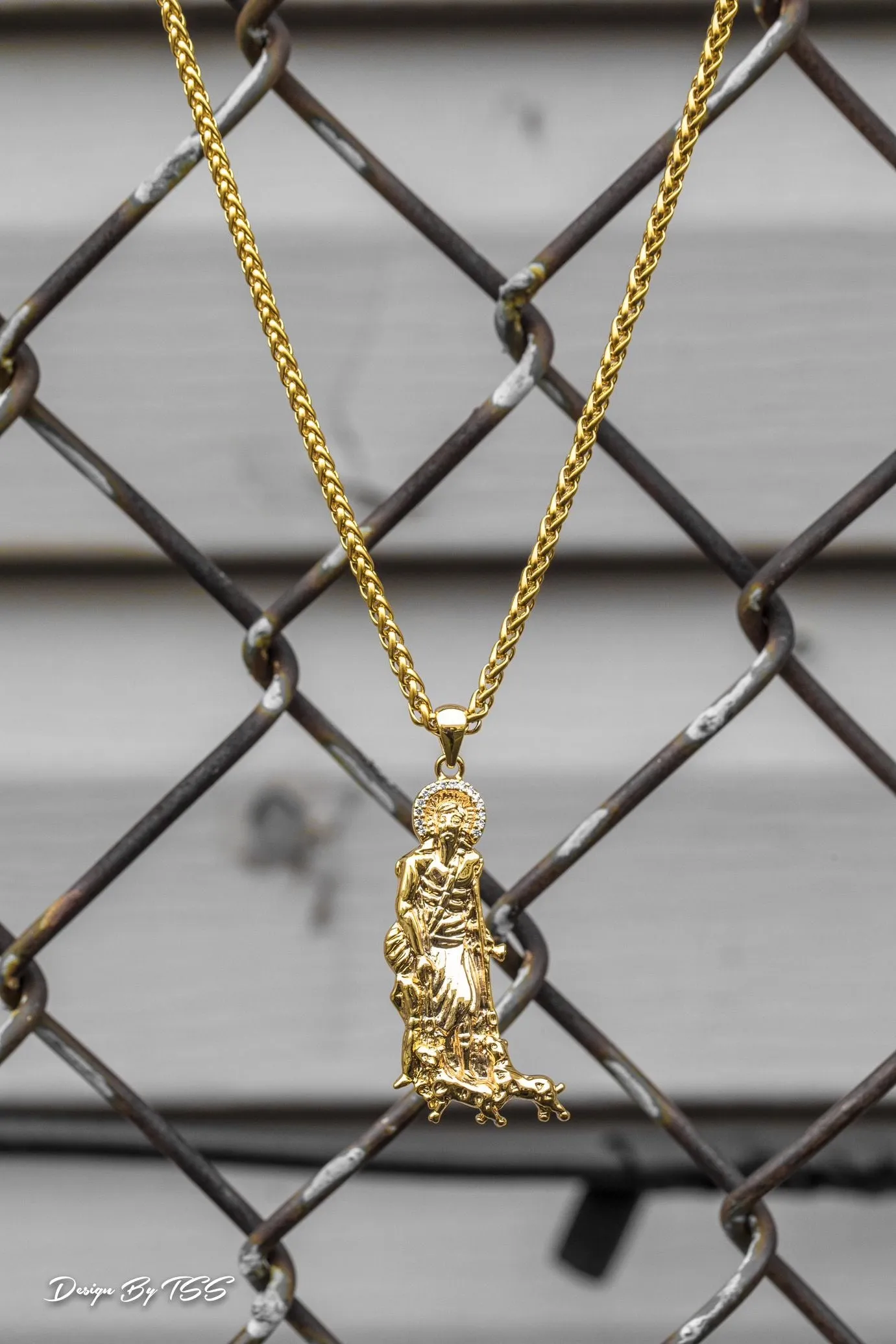 Golden Gilt St. Lazarus Necklace