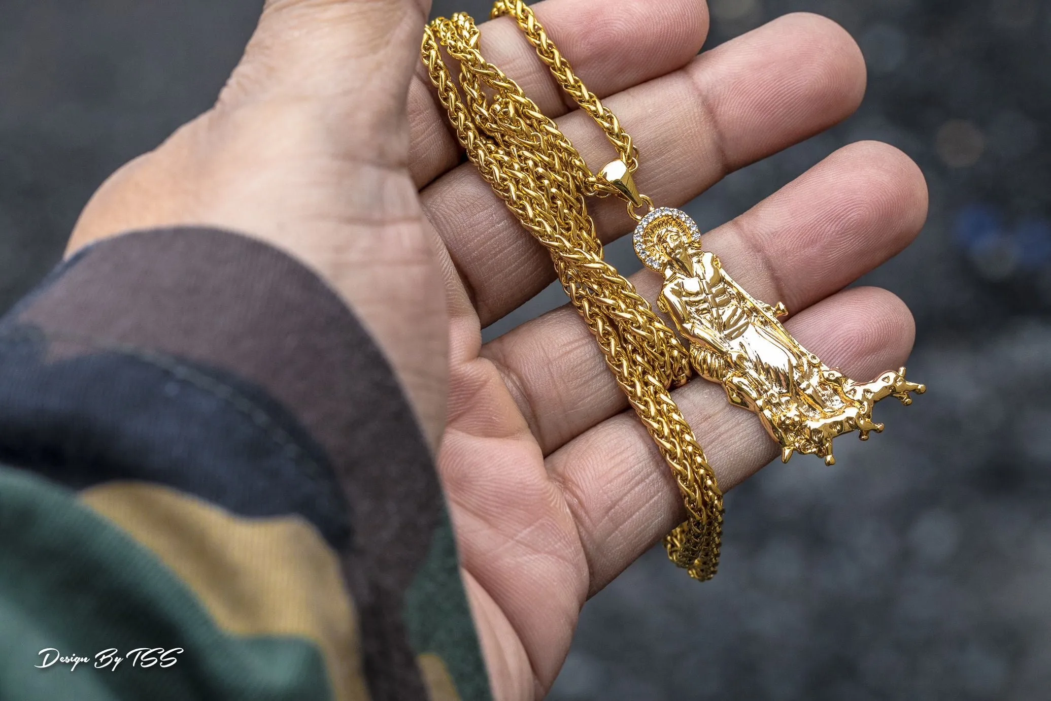 Golden Gilt St. Lazarus Necklace