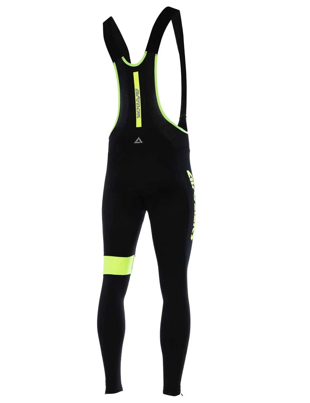 Herren Thermo Fahrradhose Lang Trägerhose Pro Team II  Schwarz-Neon Setprodukt