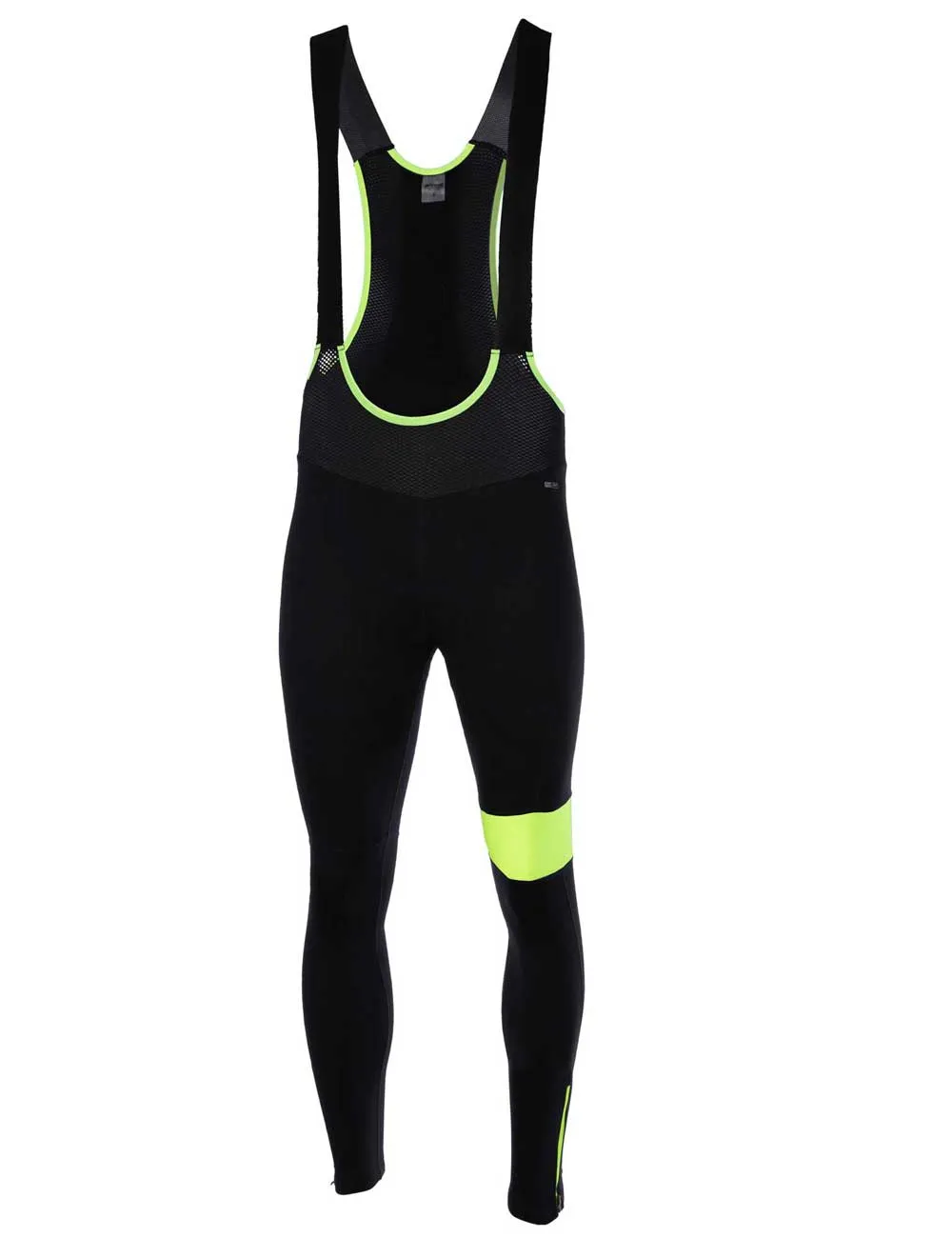 Herren Thermo Fahrradhose Lang Trägerhose Pro Team II  Schwarz-Neon Setprodukt