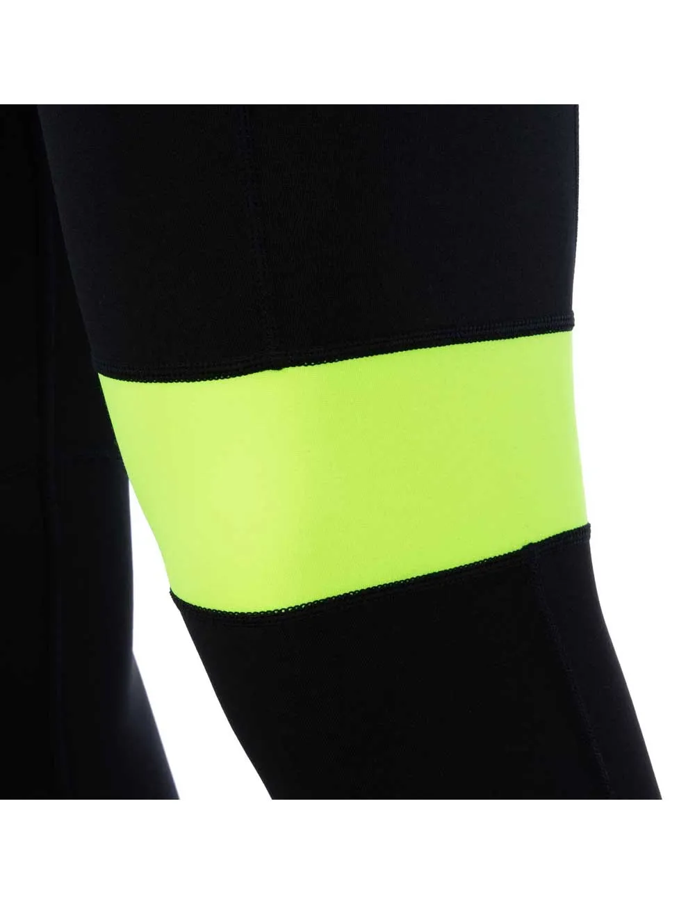 Herren Thermo Fahrradhose Lang Trägerhose Pro Team II  Schwarz-Neon Setprodukt