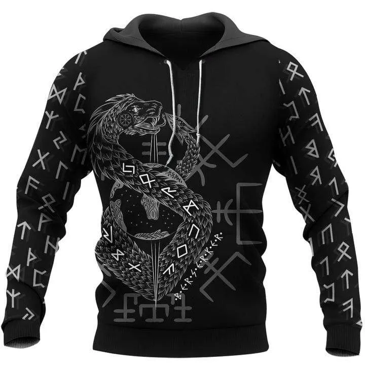 Hoodie Viking "Hoodie Infinity Ouroboros et Vegvisir"