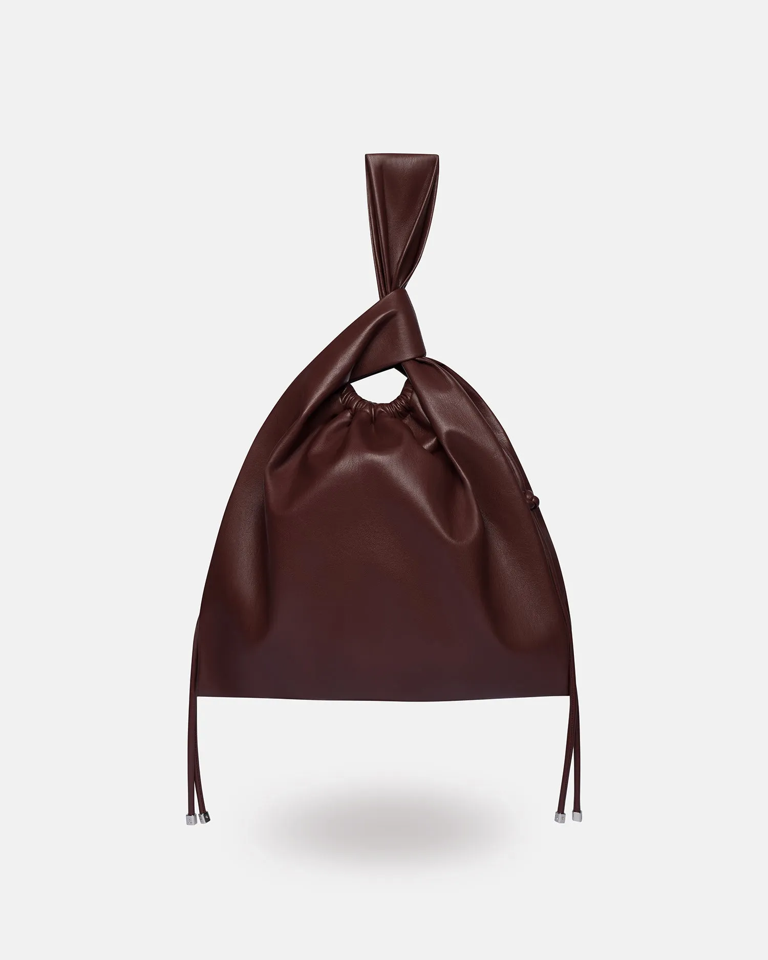 Jen Drawstring - Drawstring Okobor™ Alt-Leather Clutch Bag - Plum Chutney