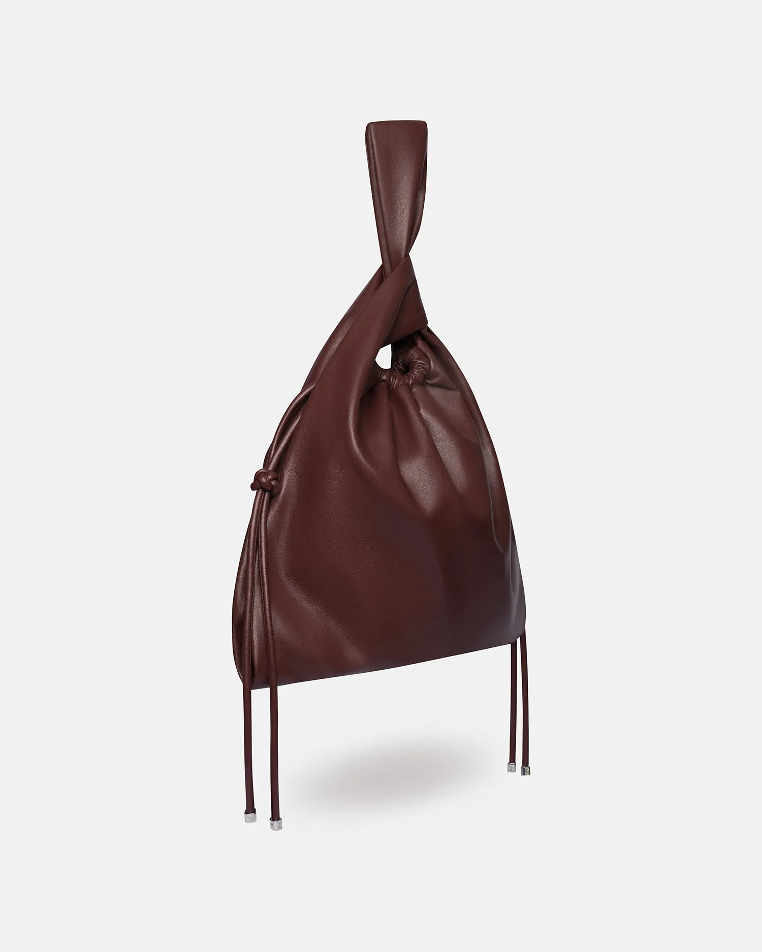 Jen Drawstring - Drawstring Okobor™ Alt-Leather Clutch Bag - Plum Chutney