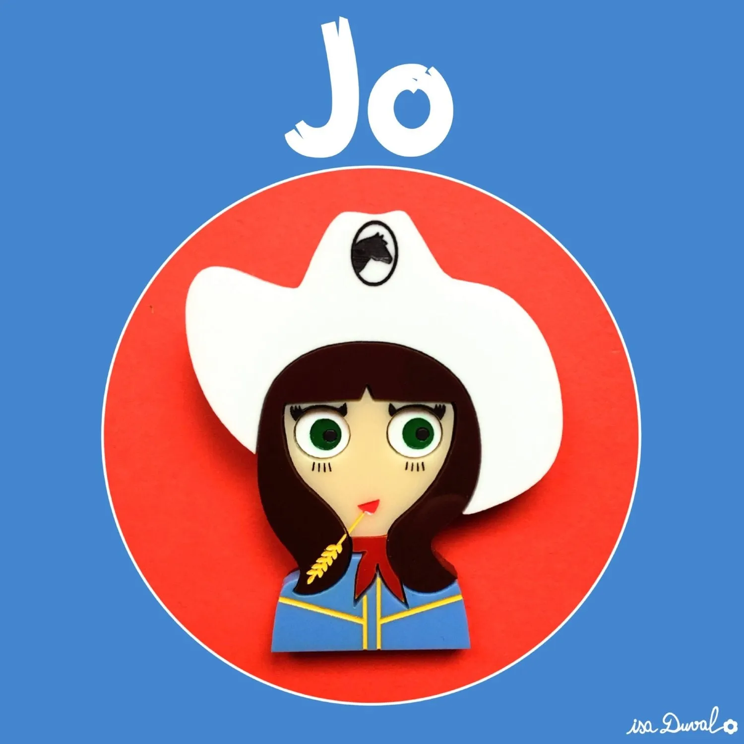 JO Cowgirl Acrylic Brooch, February Limited Numbered Edition