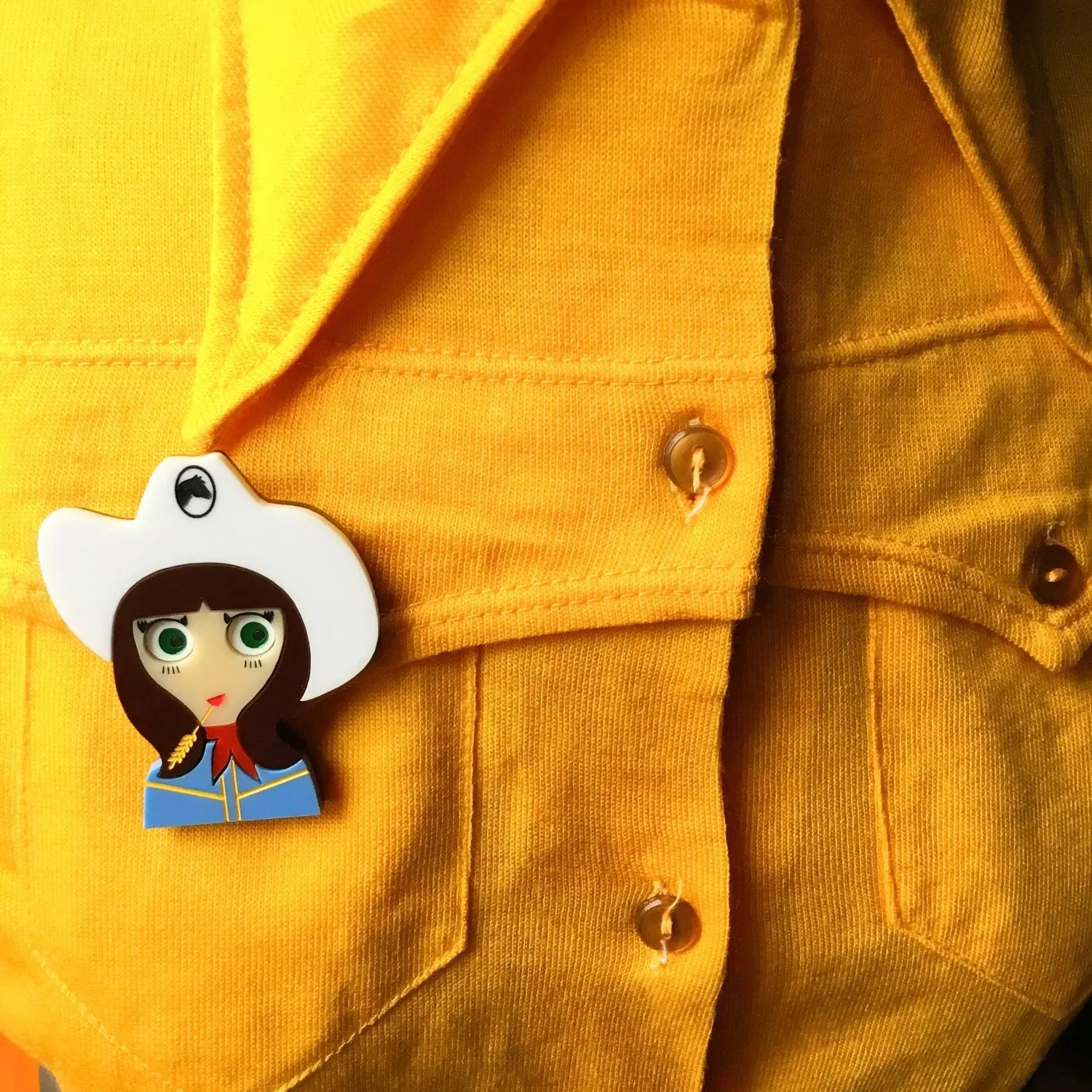 JO Cowgirl Acrylic Brooch, February Limited Numbered Edition