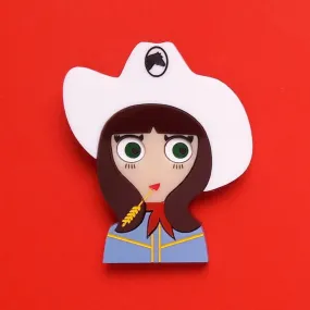 JO Cowgirl Acrylic Brooch, February Limited Numbered Edition