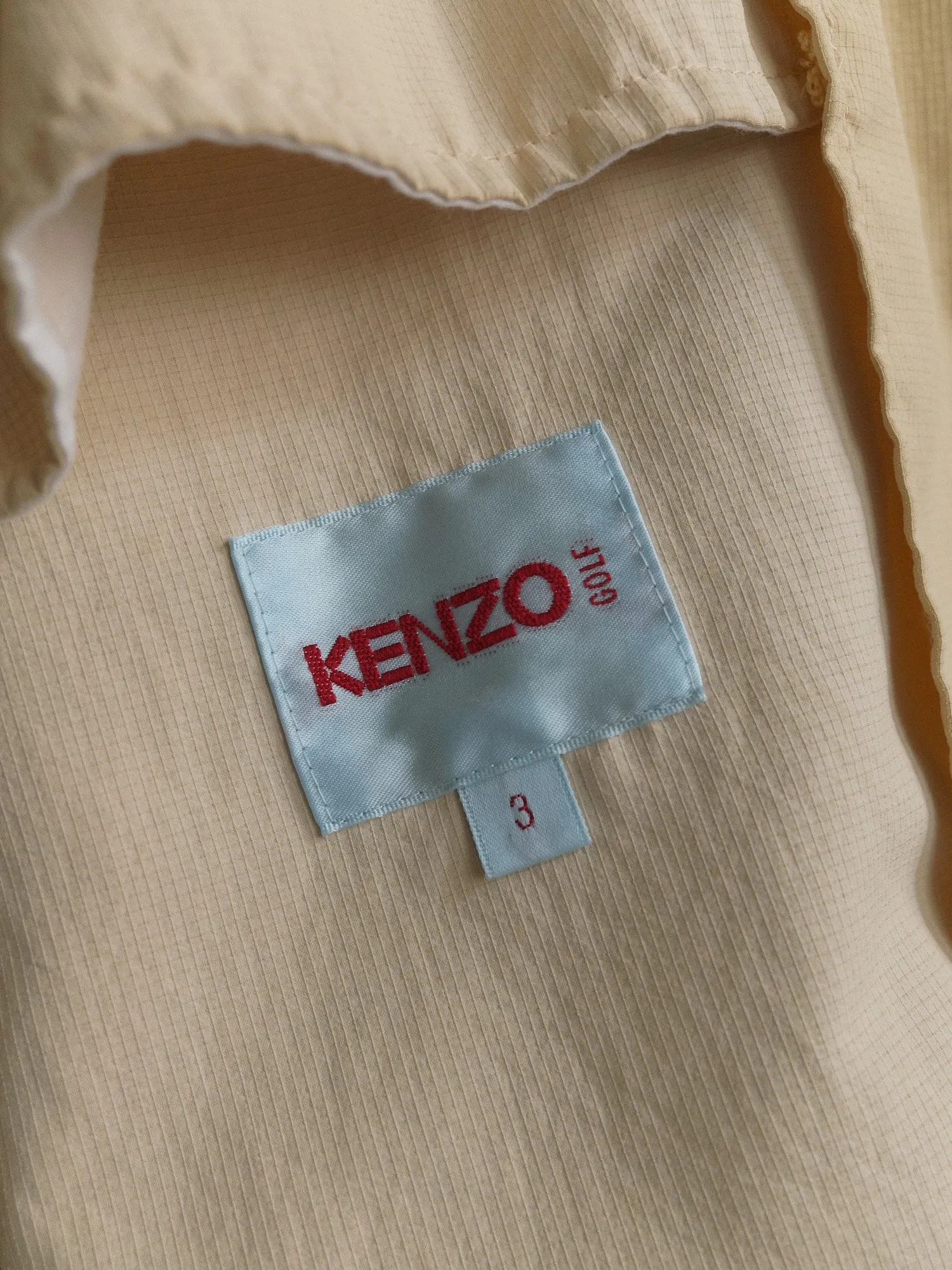 Kenzo Golf beige polyester high neck mesh panel windbreaker jacket - M L