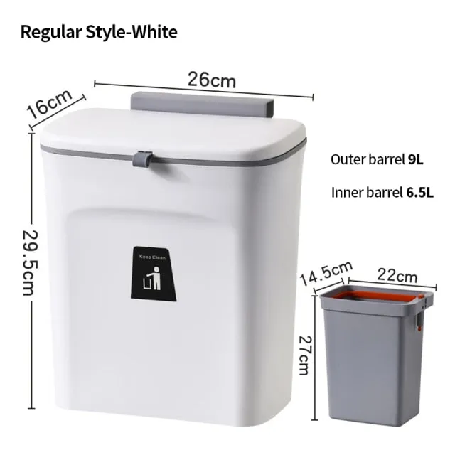 Kitchen Hanging Trash Bin 7L/9L