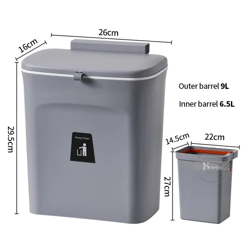 Kitchen Hanging Trash Bin 7L/9L