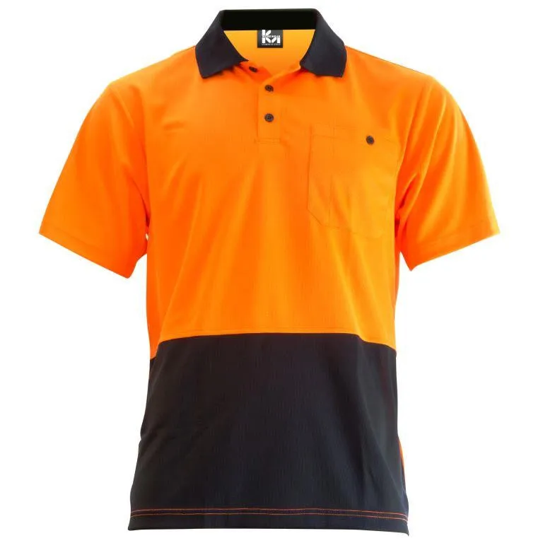 KM Workwear Hi Vis 2 Tone Micro Mesh Polo M1121N